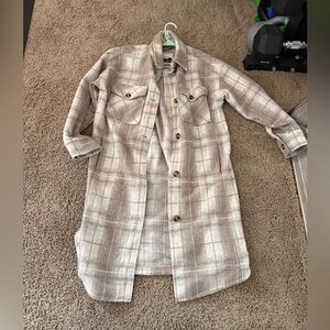 American Eagle flannel trench coat size small